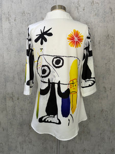 Artsy Button Down Tunic Top