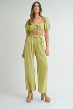 Load image into Gallery viewer, Puff Sleeves Cut Out Linen Set