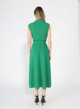 Load image into Gallery viewer, GRACIA-Solid Color Front Tie Belt Mock Neck Dress