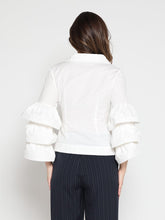 Load image into Gallery viewer, GRACIA-Ruffle Sleeve Cross Body Solid Top