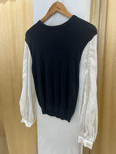 Load image into Gallery viewer, GRACIA-Sweater See Through Sleeves with Pearls Details