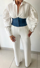 Load image into Gallery viewer, GRACIA- Bustier Oversized Sleeves with Pearls Top