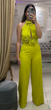 Load image into Gallery viewer, Flower Corsage Halter Neck Jumpsuit
