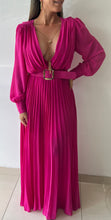 Load image into Gallery viewer, Pleated Maxi Dress with Belt