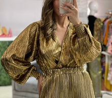 Load image into Gallery viewer, Surplice Metallic Oversized  Bodysuit