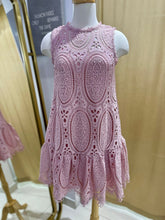 Load image into Gallery viewer, GRACIA-Sleeveless Tiered Hem Solid Lace Babydoll Dress