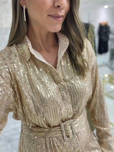 Sequin Shirt Dress