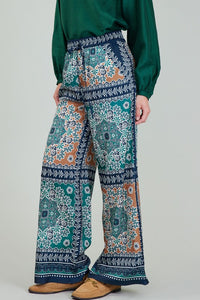 Color Block Boho Wide Leg Pants