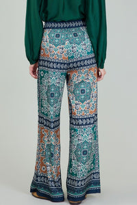 Color Block Boho Wide Leg Pants