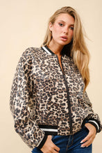 Load image into Gallery viewer, Animal Print Sequin Bomber Jacket