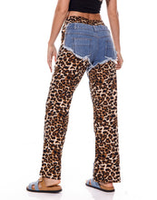 Load image into Gallery viewer, Funky Denim and Leopard Jogger pant