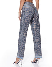 Load image into Gallery viewer, Metallic Leopard Jeans