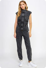 Load image into Gallery viewer, High Neck Sleeveless Denim Jumpsuit