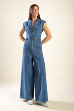 Load image into Gallery viewer, Button Down Denim Jumpsuit