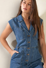 Load image into Gallery viewer, Button Down Denim Jumpsuit
