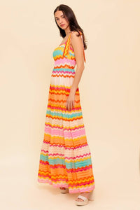 Summer Shoulder Tie Pleated Maxi Dress
