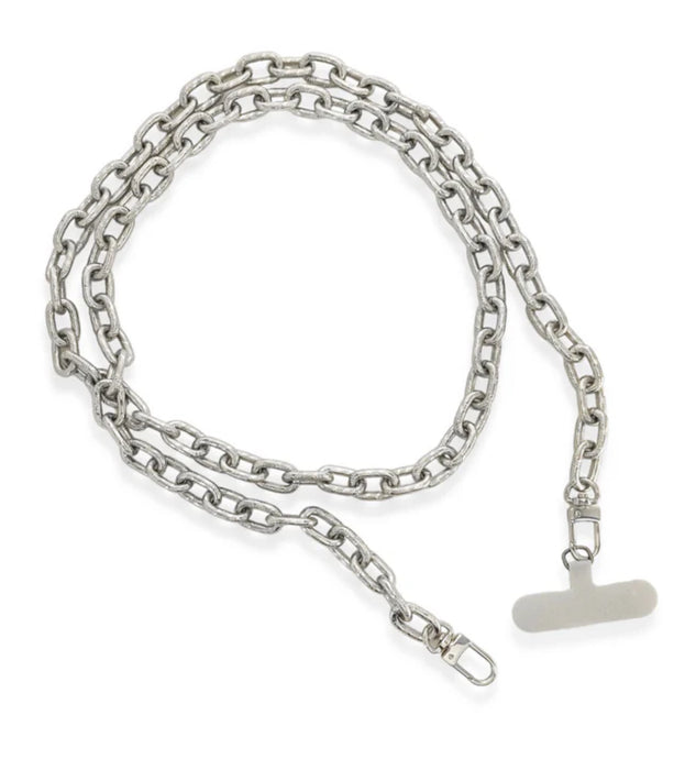 Long Textured Paperclip Phone Chain