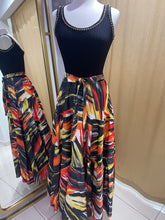 Load image into Gallery viewer, GRACIA-Contrast Knit Top and Printed Skirt Maxi Dress