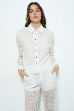 Load image into Gallery viewer, Sheer Lace Button-up Top &amp; Pant Set