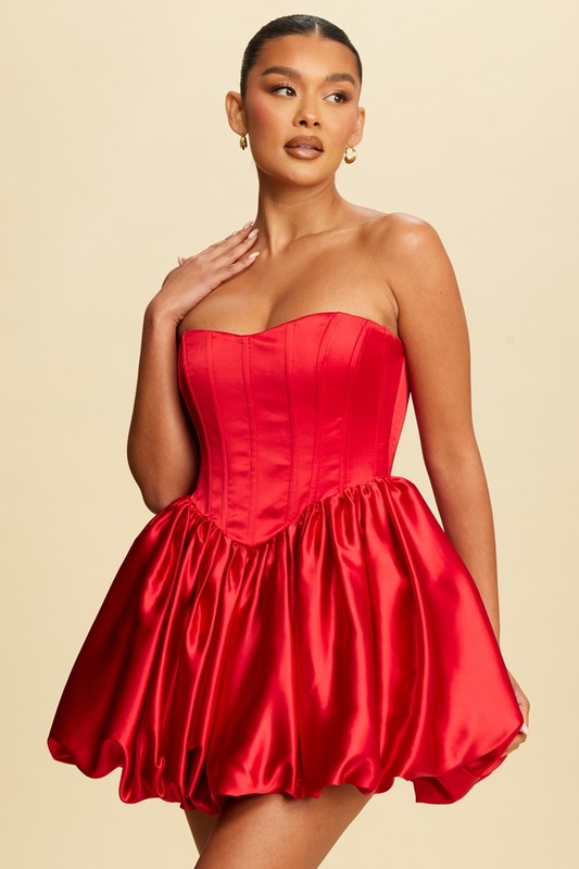 Ballon Bustier Puff Dress