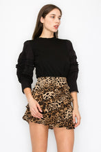 Load image into Gallery viewer, Puff Sleeve Mini Ruffle Detail Top