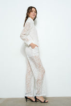 Load image into Gallery viewer, Sheer Lace Button-up Top &amp; Pant Set