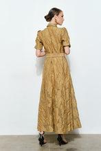 Load image into Gallery viewer, Floral Embellished Jeweled Buttons Maxi Dress