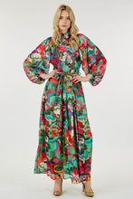 Load image into Gallery viewer, Whimsical Abstract Floral Print Bubble Sleeves Dress