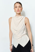 Load image into Gallery viewer, Classic Cowl Neck Surplice Waist Sleeveless Top