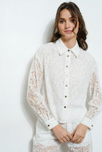 Load image into Gallery viewer, Sheer Lace Button-up Top &amp; Pant Set