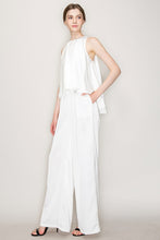 Load image into Gallery viewer, Satin Round Neck Sleeveless Jumpsuit