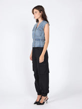 Load image into Gallery viewer, GRACIA-Elastic waist Denim Vest