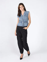 Load image into Gallery viewer, GRACIA-Elastic waist Denim Vest
