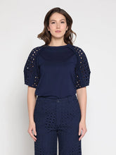 Load image into Gallery viewer, GRACIA- Eyelet T-shirt and Pant Set