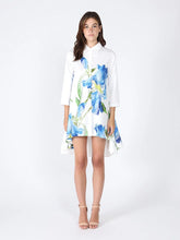 Load image into Gallery viewer, GRACIA-Floral front print high low collar neck dress