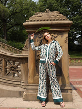 Load image into Gallery viewer, GRACIA-Pine Print Button Down Shirt Top &amp; Pant Set