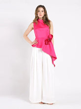 Load image into Gallery viewer, GRACIA-Flower Applique Sleeveless Asymmetrical Top