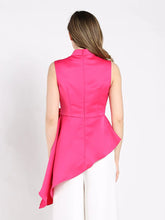 Load image into Gallery viewer, GRACIA-Flower Applique Sleeveless Asymmetrical Top