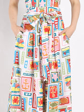 Load image into Gallery viewer, GRACIA-Halter Neck Nautical Print Jumpsuit