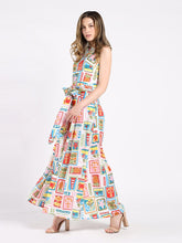 Load image into Gallery viewer, GRACIA-Halter Neck Nautical Print Jumpsuit