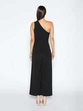 Load image into Gallery viewer, GRACIA-One Shoulder Flower Detail Wide Leg Jumpsuit