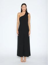 Load image into Gallery viewer, GRACIA-One Shoulder Flower Detail Wide Leg Jumpsuit
