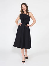Load image into Gallery viewer, Denim Pleated Detail Strap A-Line Dress