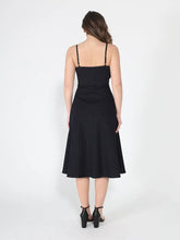 Load image into Gallery viewer, Denim Pleated Detail Strap A-Line Dress
