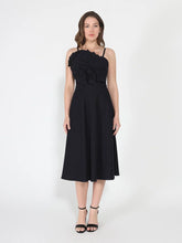 Load image into Gallery viewer, Denim Pleated Detail Strap A-Line Dress