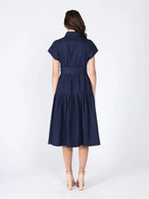 Load image into Gallery viewer, GRACIA-Denim Short sleeve chest ruffle work belt dress