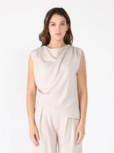Load image into Gallery viewer, GRACIA-Shoulder Gathered Drape Top And Pant Set
