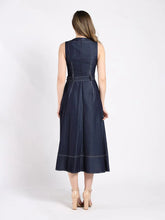 Load image into Gallery viewer, GRACIA-Denim Sleeveless Long Dress With Belt