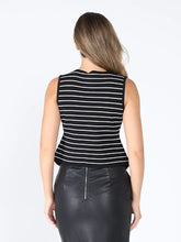 Load image into Gallery viewer, GRACIA-Vertical striped v-neck vest