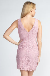 Deep V Laced Bodycon Dress